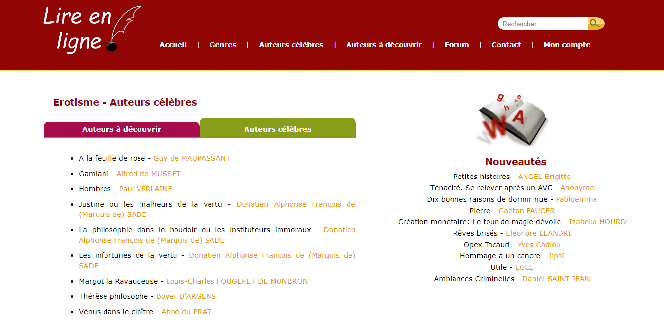 Lire des romans érotiques en ligne - Blog - Roman érotique